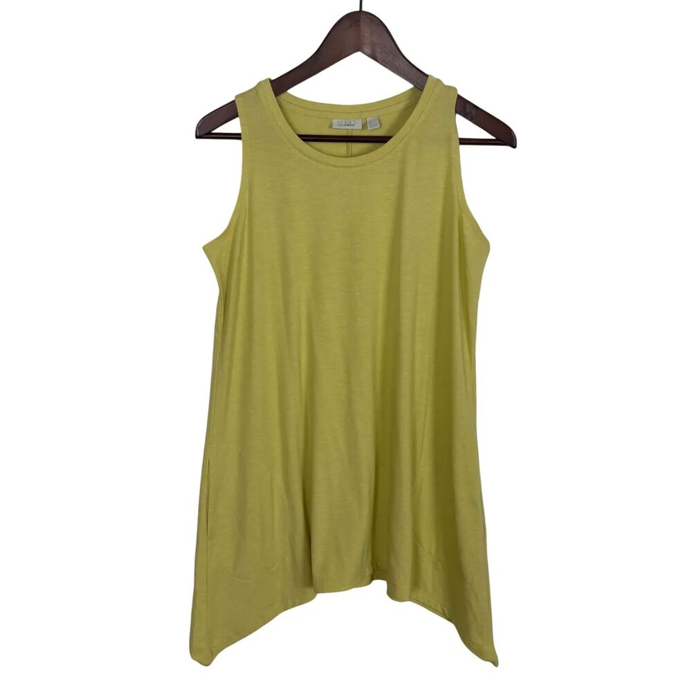 LOGO Lounge Lori Goldstein Yellow Sleeveless Tank Tunic Women's Medium Pockets